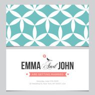 Wedding card back and front with pattern background 03