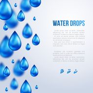 Water Drops Vector illustration Rainy day