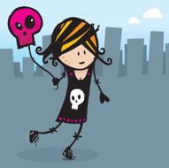 Grunge Girl with Balloon