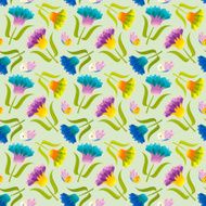 Floral Pattern with Butterflies (Tulips)