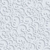 Vector 3d Floral Damask Seamless Pattern