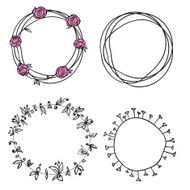 flowers wreath circle pattern