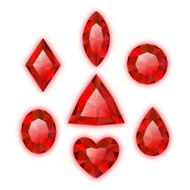 Set of red colored gems