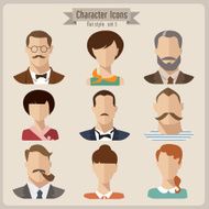 Flat vector characters