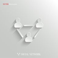 User group network icon - vector white app button