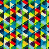 Watercolor triangles seamless pattern Modern geometry N5