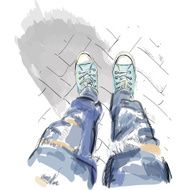Legs in gumshoes Vector N2