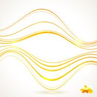 Abstract vector background Orange waves and autumn leaves N2