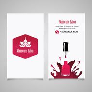 Manicure salon business card vector design templates set N3