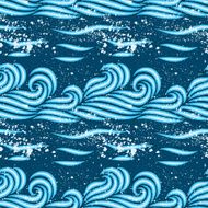 grunge seamless background with waves