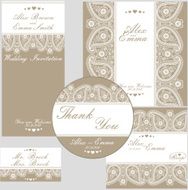 Elegant wedding design template of lace and Paisley