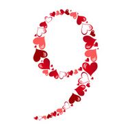 Number of hearts vector illustration N3