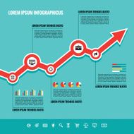 Business Graphic Up-Trend - Vector illustration in flat style design