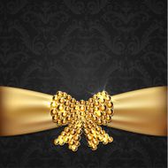 Golden ribbon with diamond bow decoration