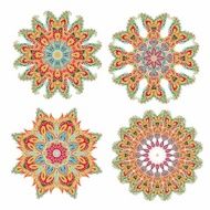 Set of decorative rosettes-stars in arabic style N8