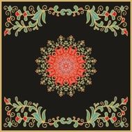 Floral decorative elements -rosette and frame