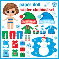 Paper doll with winter clothes set N2