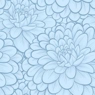 Beautiful background blue flowers Hand-drawn contour lines and strokes