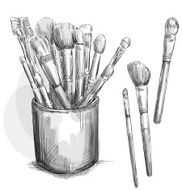 Make up brushes collection Brushes in a case N2