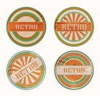 Vector funky retro badges