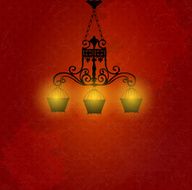 Vintage Background with Chandelier Vector Illustration N3