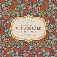 Vector vintage card Stylized silhouettes of flowers and berries N3