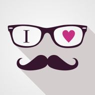 I love Hipster icon concept