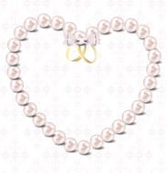 Pearl heart vector illustration background N6