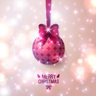 Purple Christmas bauble on light background