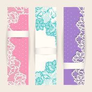 Vintage vector web banners -- lace