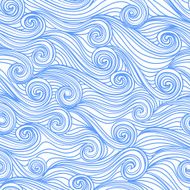 Seamless abstract hand-drawn pattern waves background N35