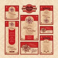 Set of floral wedding cards N47