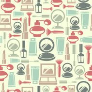 Seamless pattern with cosmetic icons