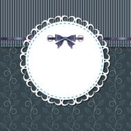 vintage frame with bow vector illustration N13