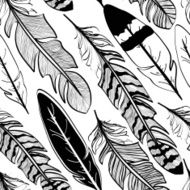 Seamless pattern of bird feathers N11