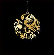 Golden christmas ball N2