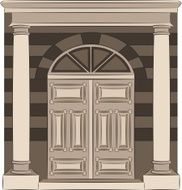 The vintage door for interior Vector