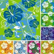 Colorful hibiscus pattern