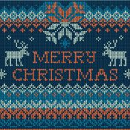 Merry Christmas Scandinavian style seamless knitted pattern wit