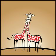 Valentine&#039;s background with giraffe