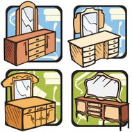 Furniture Illustrations II Dressing Table (Vector)