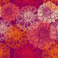 Hand-drawn flowers of dahlia N20