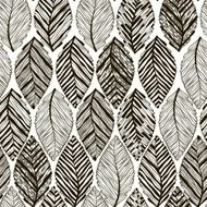 Monochrome seamless pattern of abstract leaves N17