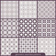 Set of 9 seamless geometric patterns