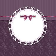 Vector greeting card with frame and bow N14