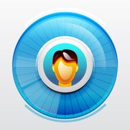 Shiny blue round user icon