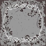 Floral background with circle pattern - vector illustration
