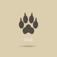 dog paw icon vector