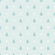 Seamless pattern of anchor and hearts N2