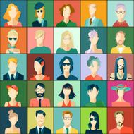 Set of avatars flat design N4